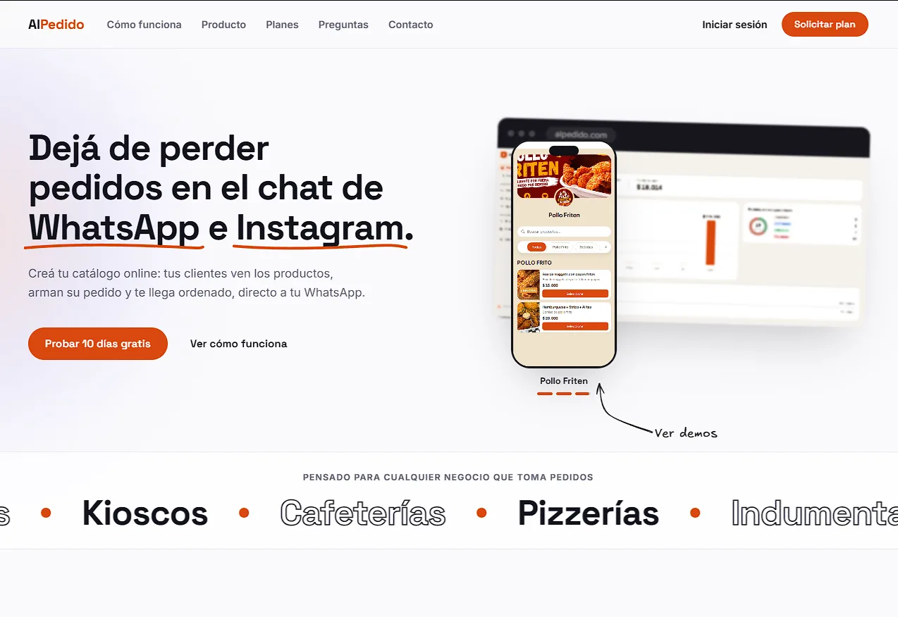 Captura de AlPedido en escritorio